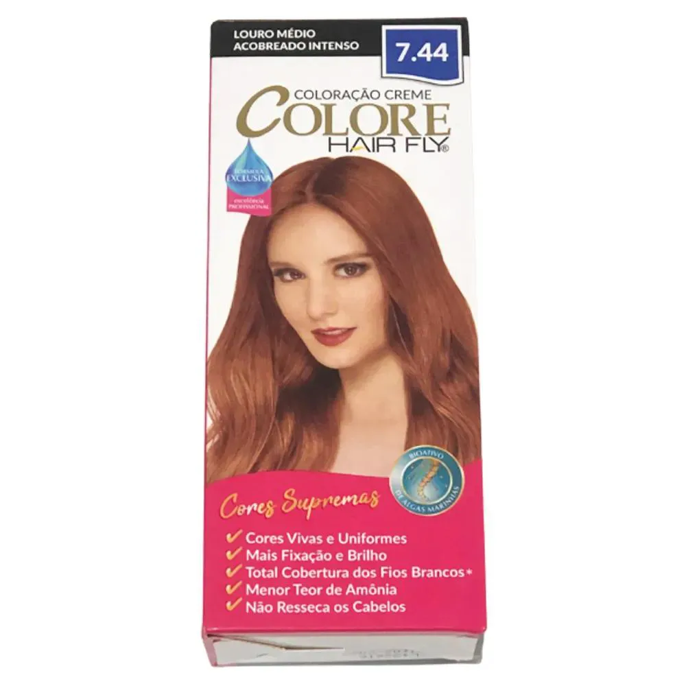 COLORAçãO CREME COLORE 7.44 LOURO MEDIO ACOB.