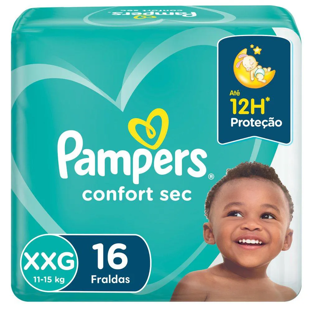 FRALDA PAMPERS CONFORTE SEC PTAO XXG 16UND
