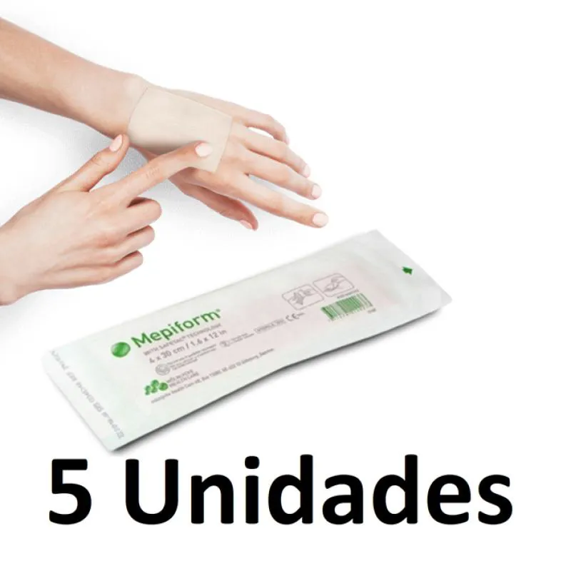 CURATIVO MEPIFORM 4X30 DE SILICONE CAIXA COM 5 UNIDADES