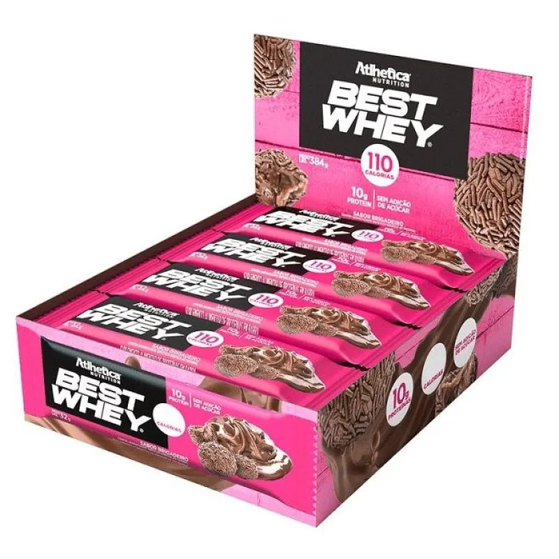 BEST WHEY BAR CAIXA COM 12 UNIDADES (396G) - SABOR: BRIGADEIRO