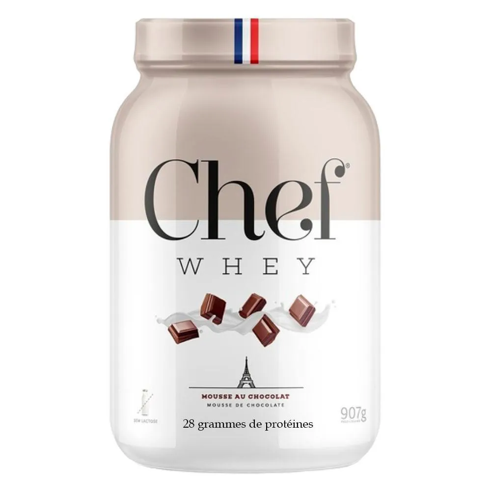 WHEY ZERO LACTOSE 28G PROTEINA MOUSSE CHOCOLATE 907G CHEF