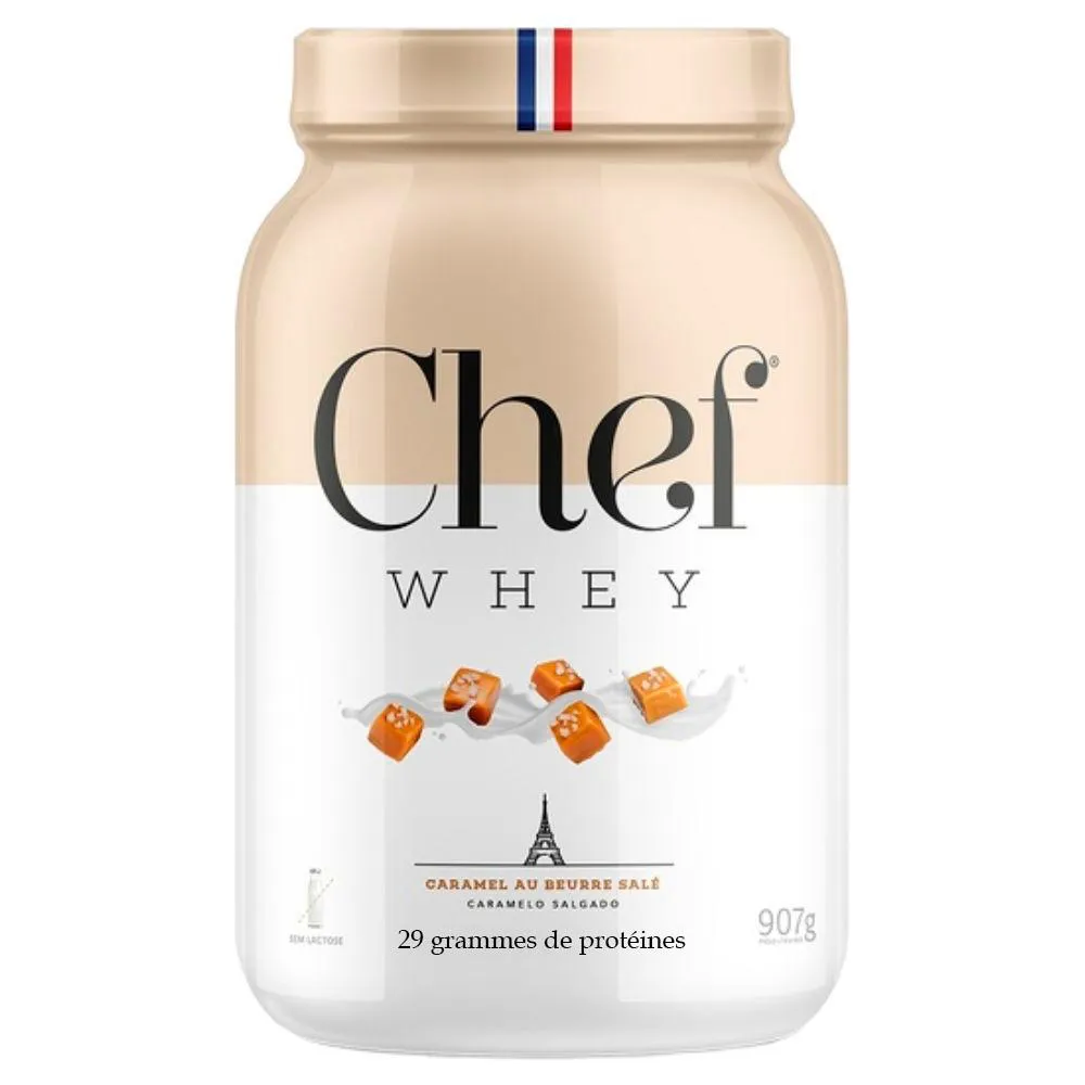WHEY ZERO LACTOSE 29G PROTEINA CARAMELO 907G - CHEF WHEY