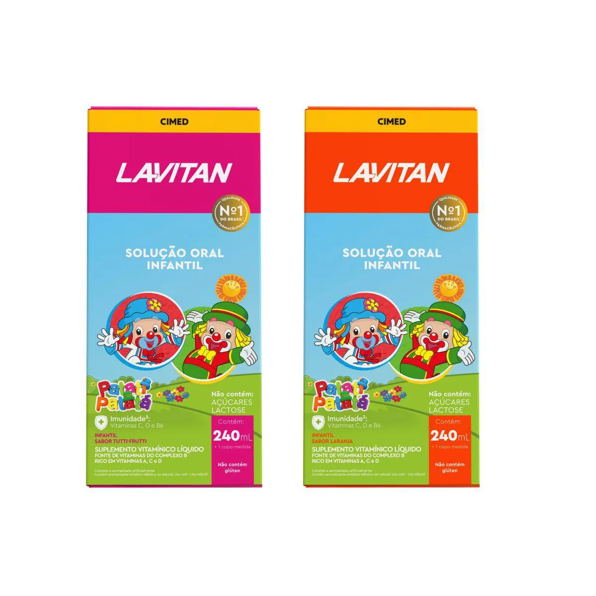 KIT SUPLEMENTO ALIMENTAR LAVITAN KIDS ORAL TUTTI FRUTTI + LARANJA