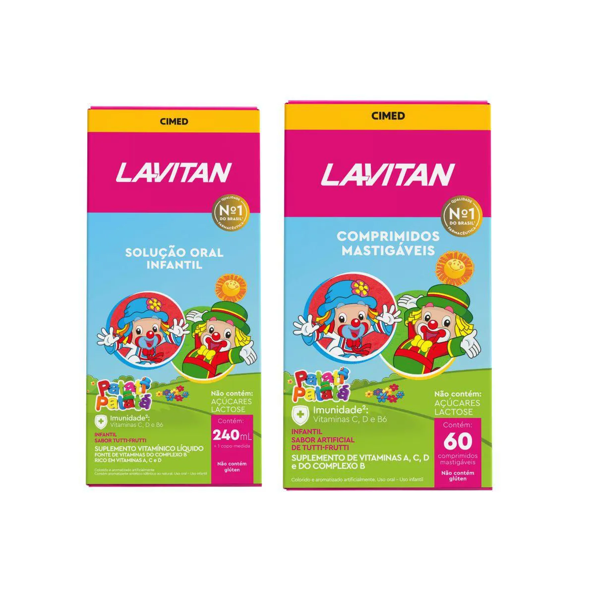 KIT SUPLEMENTO ALIMENTAR LAVITAN KIDS TUTTI FRUTTI ORAL E COMPRIMIDOS
