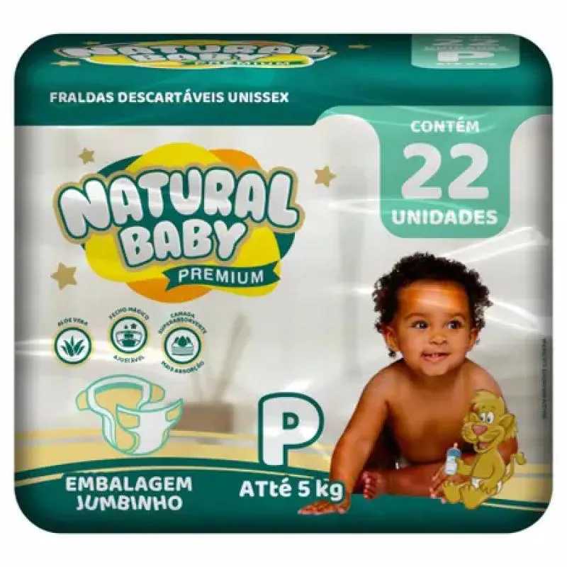FRALDA NAT. BABY PREM. JUMBINHO P C/22UN