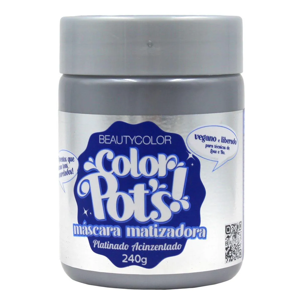 MáSCARA MATIZADORA PLATINADO ACINZENTADO 240G BEAUTY COLOR
