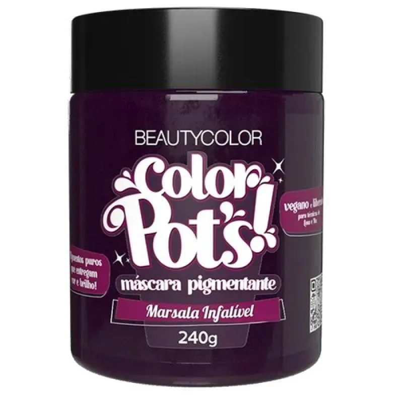 MáSCARA PIGMENTANTE COLOR POT&#039S! MARSALA INFALíVEL 240G