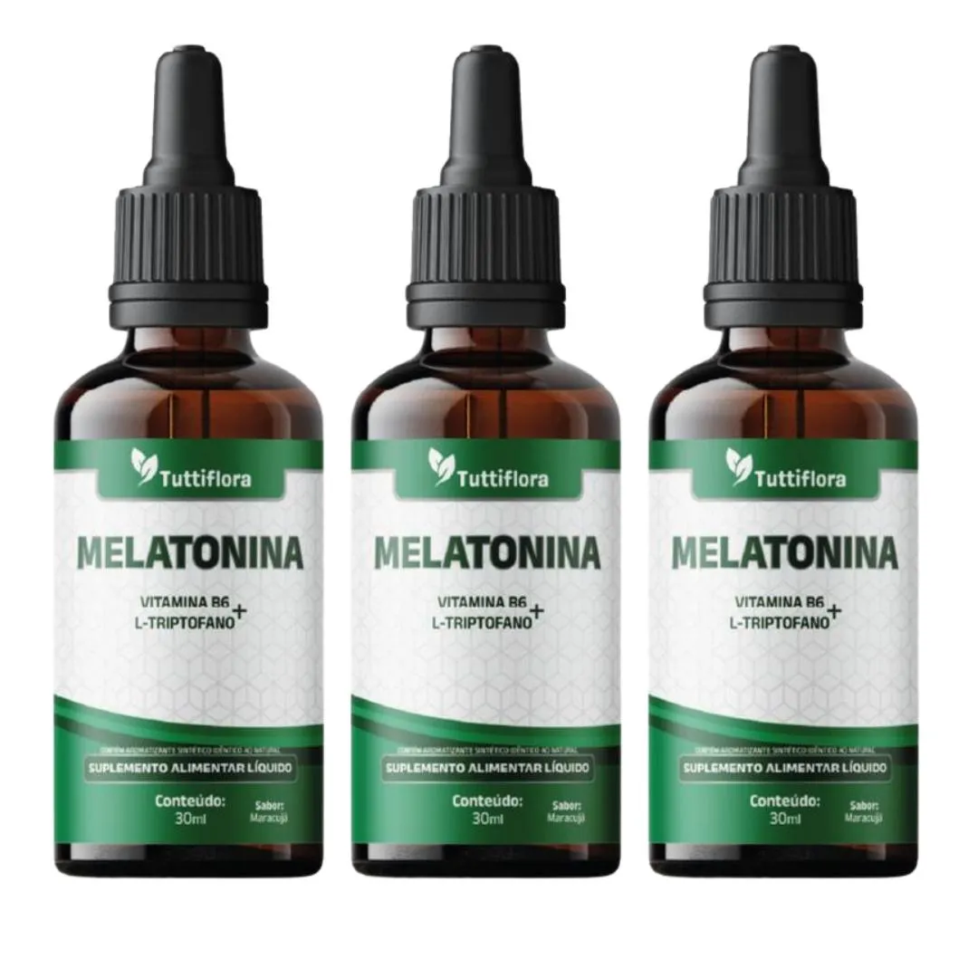 KIT 3X MELATONINA (L-TRIPTOFANO+VIT B6) SABOR MARACUJá 30ML TUTTIFLORA