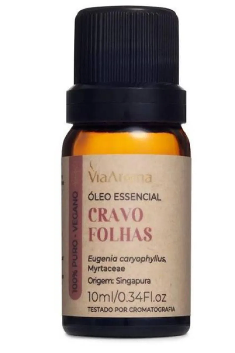 ÓLEO ESSENCIAL DE CRAVO FOLHAS 10ML VIA AROMA