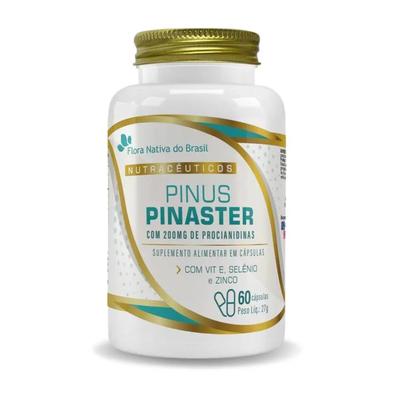 PINUS PINASTER 200MG + VIT E, SELêNIO E ZINCO 60 CáPSULAS FLORA NATIVA