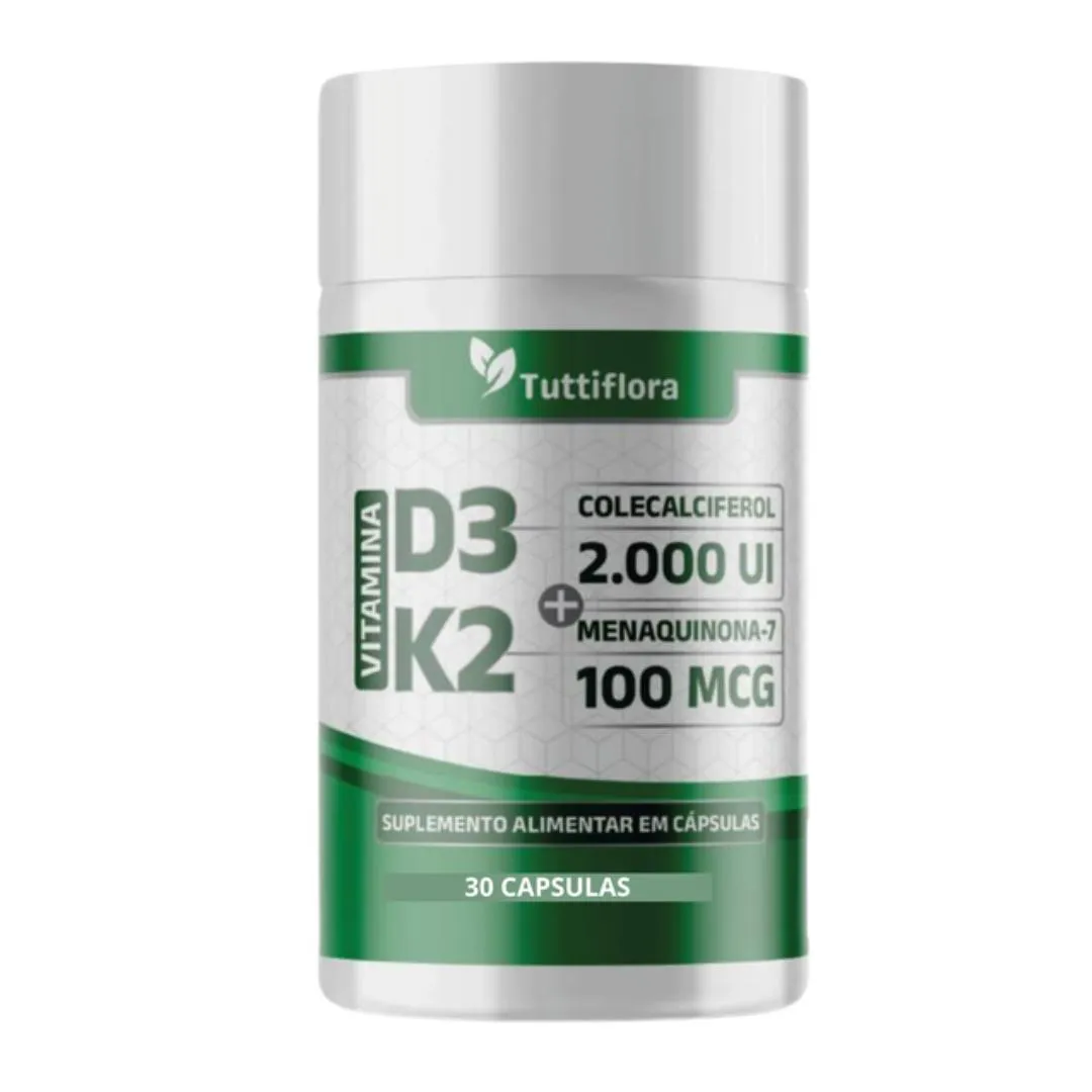 VITAMINA D3 + K2 30 CáPSULAS DE 375MG TUTTIFLORA