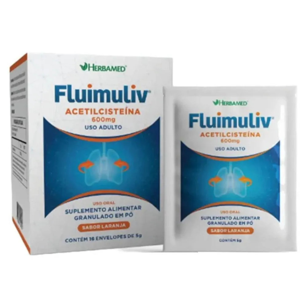FLUIMULIV ACETILCISTEINA 600MG C/16 ENVELOPE LARANJA