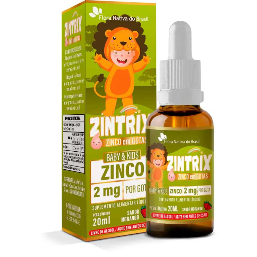 ZINTRIX MORANGO SOLUçãO 20ML - FLORA NATIVA
