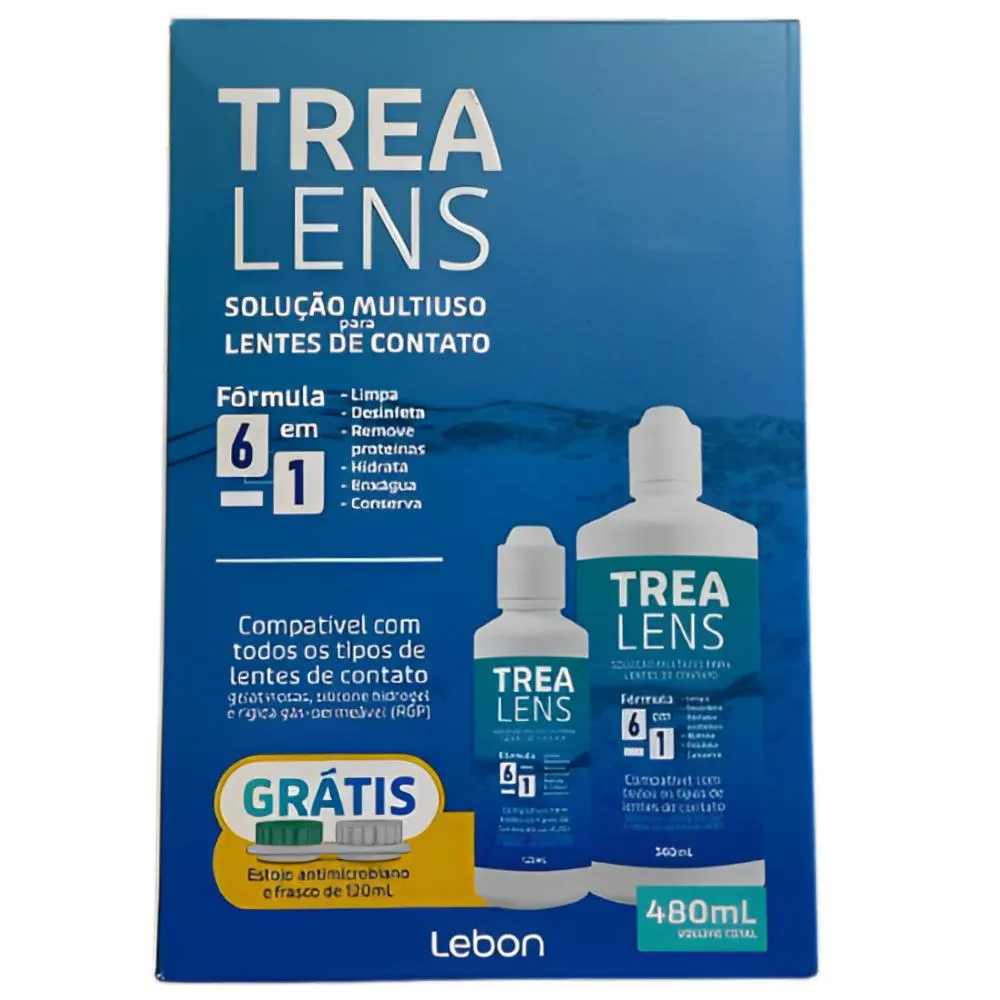 TREALENS KIT SOLUçãO PARA LENTES DE CONTATO 480ML + ESTOJO - LEBON