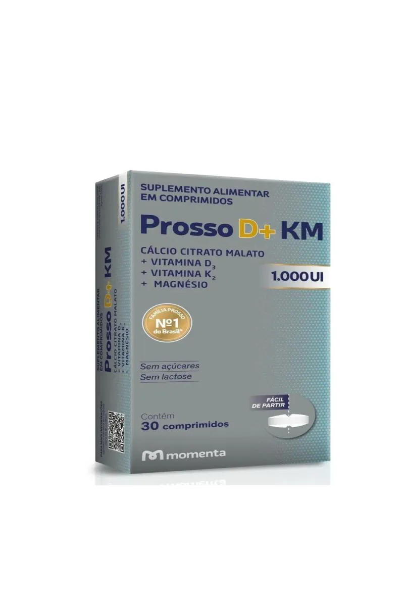 SUPLEMENTO PROSSO D+ KM 1.000 UI 30 COMPRIMIDOS MOMENTA