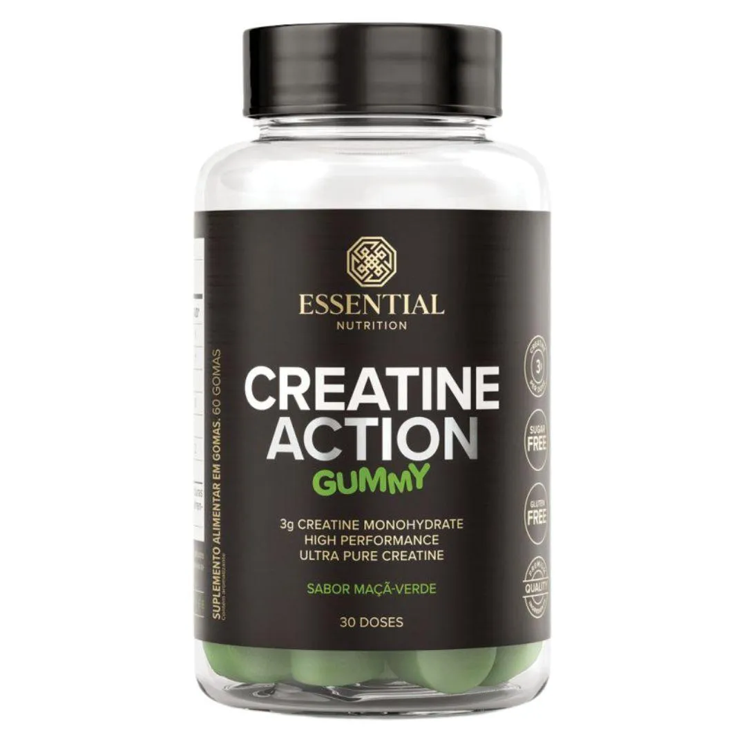 CREATINE ACTION GUMMY MACA VERDE 60UN - ESSENTIAL NUTRITION