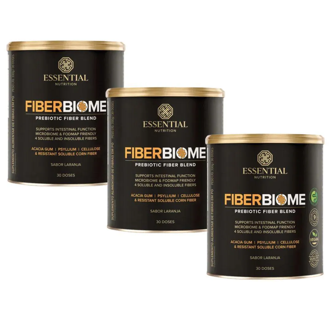 KIT 3X FIBER BIOME BLEND DE FIBRAS LARANJA (330G) - ESSENTIAL NUTRITION