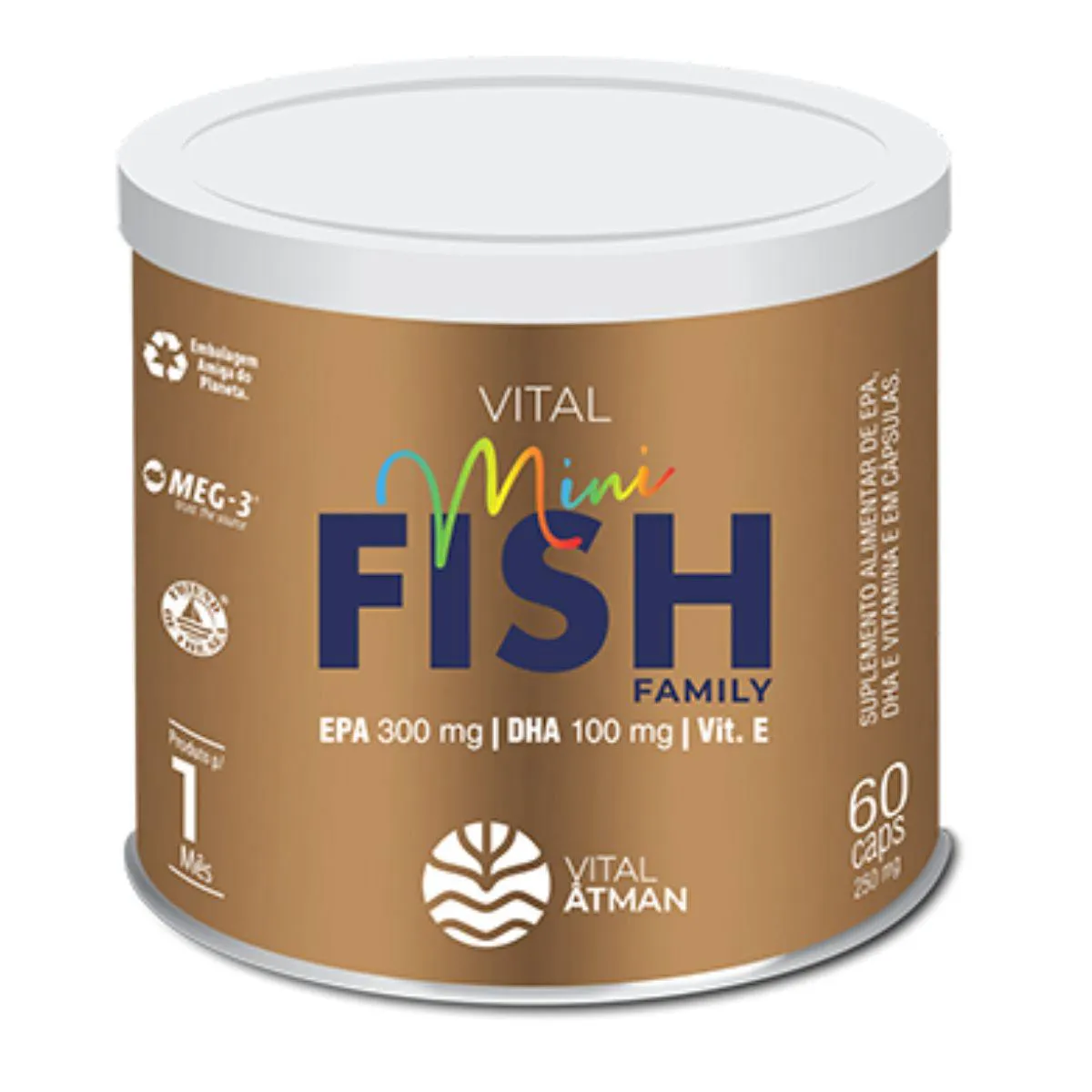 VITAL MINI FISH ÔMEGA 3 EPA DHA 60 MINI CáPSULAS VITAL ÂTMAN