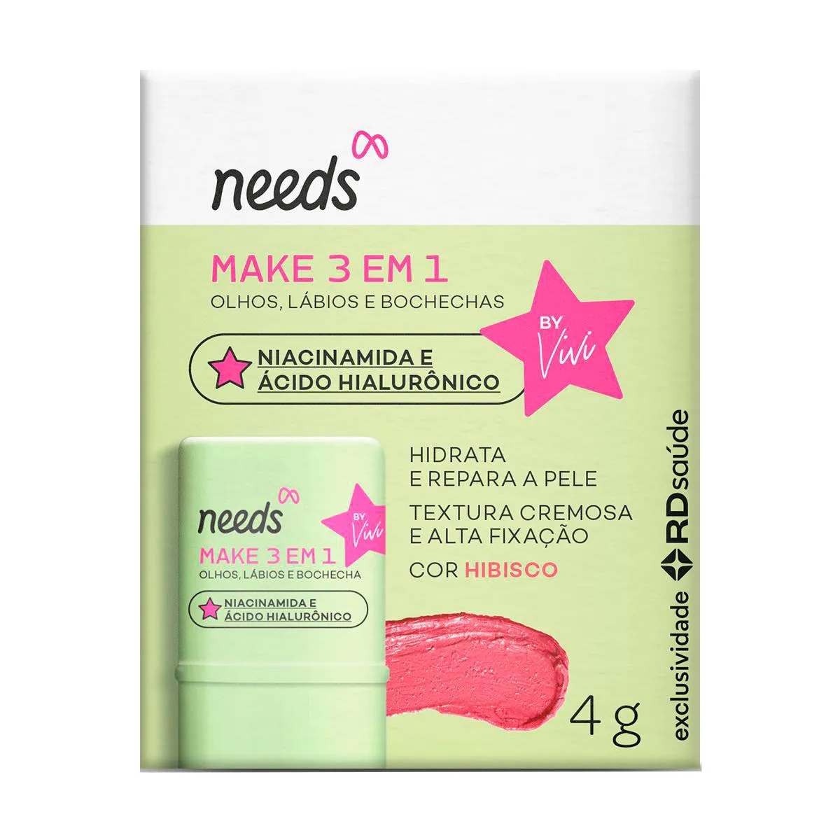 Make 3 em 1 Stick Needs SOS Acne Olhos, Lábios e Bochecha 4g