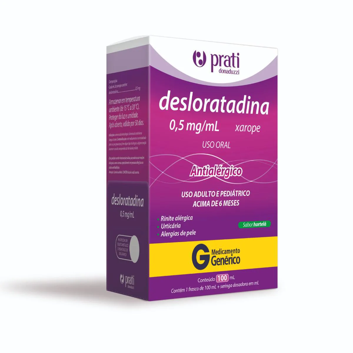 Desloratadina 0,5mg/ml Xarope 100ml Prati Genérico