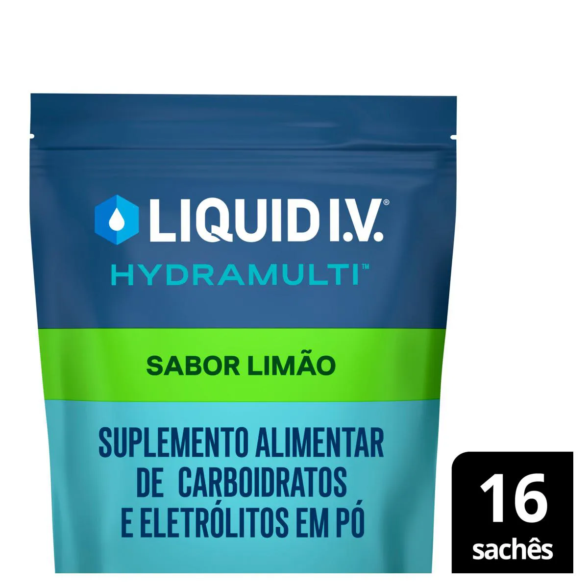 Suplemento Alimentar Pó Limão Liquid I.V. Hydramulti Pouch 16 Saches