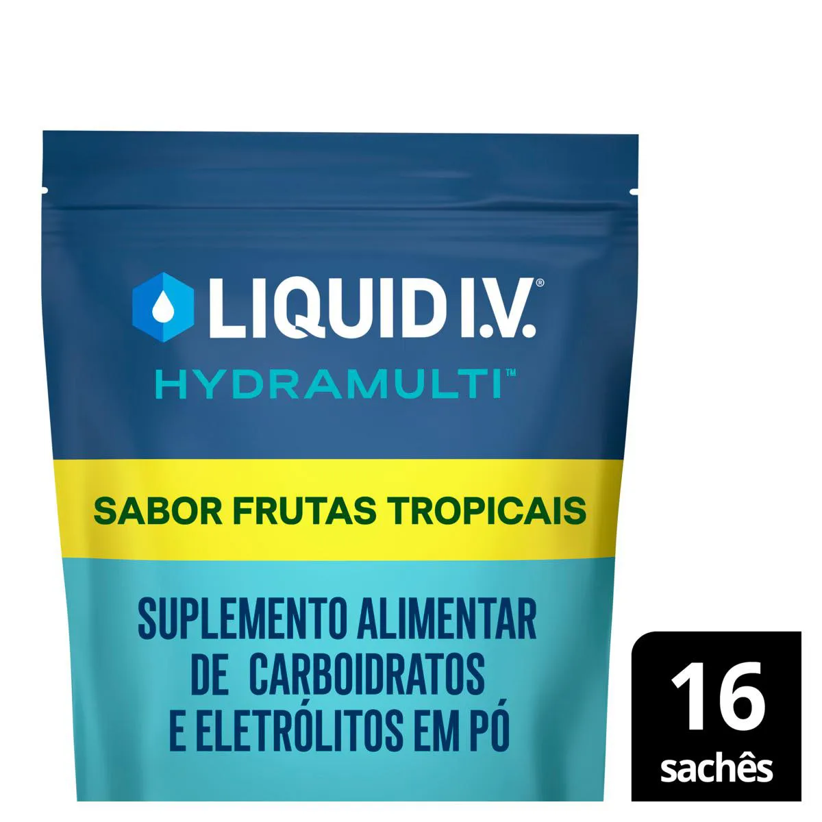 Suplemento Alimentar Pó Frutas Tropicais Liquid I.V. Hydramulti Pouch 16 Saches