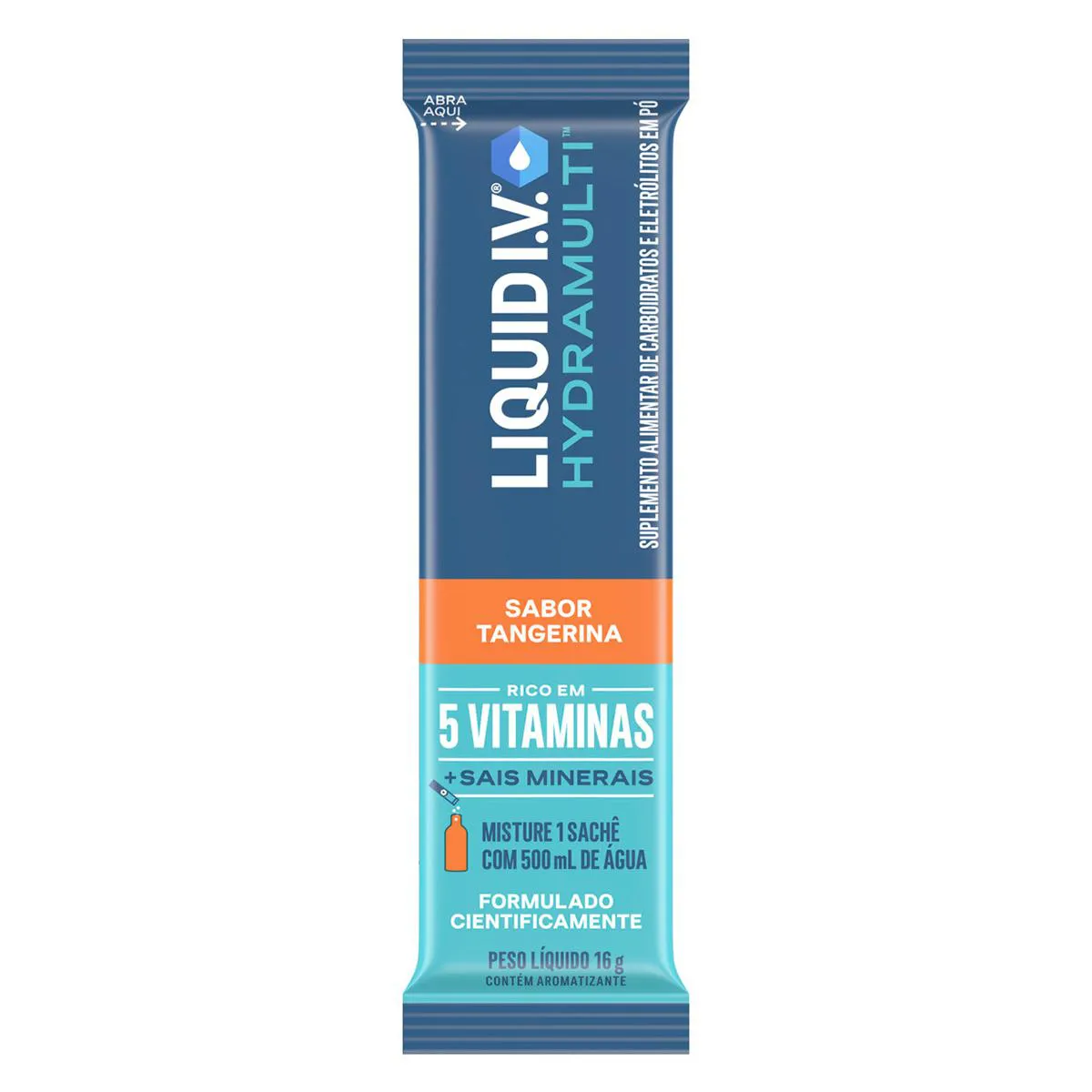 Suplemento Alimentar Pó Tangerina Liquid I.V. Hydramulti Pacote 16g
