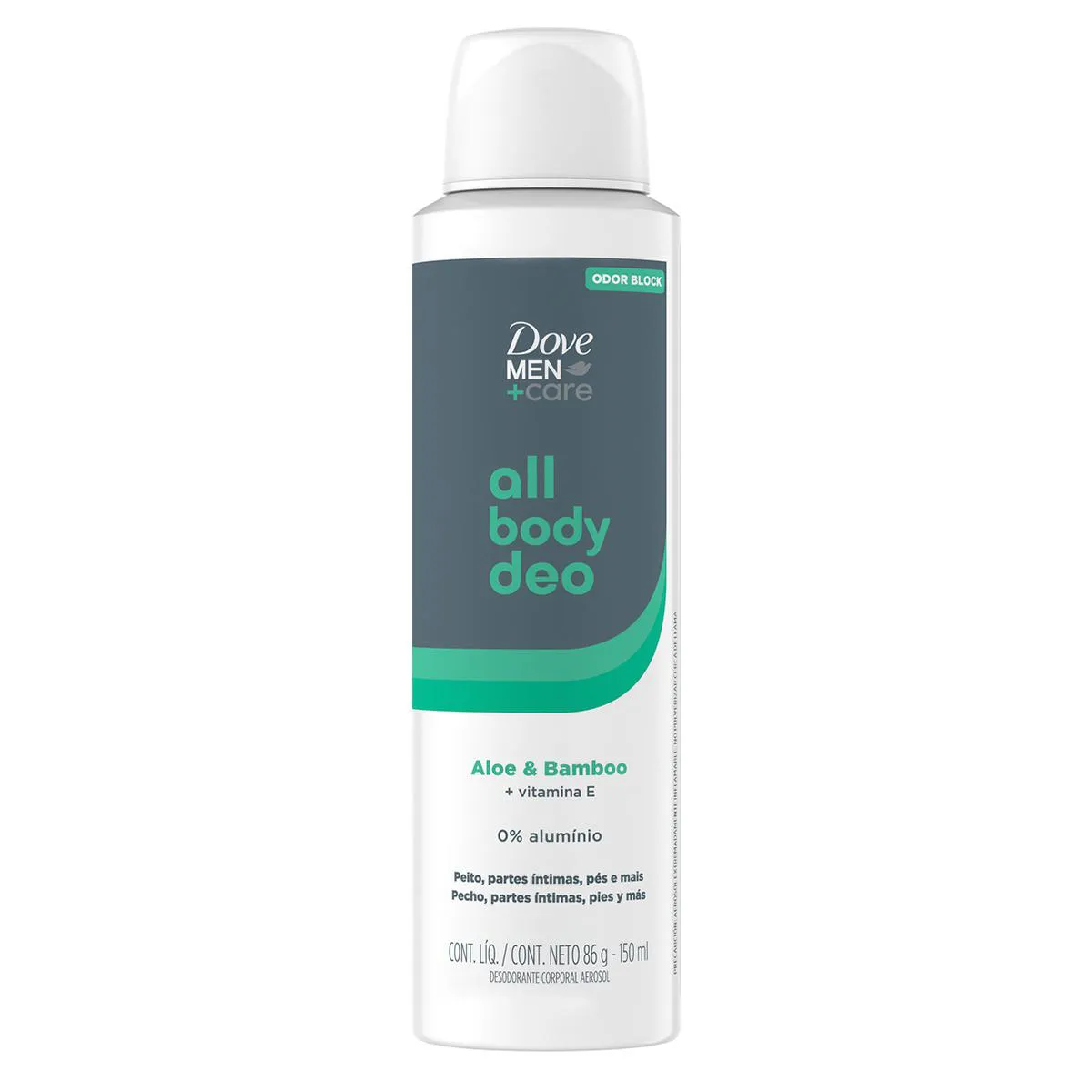 Desodorante Corporal Aerossol Dove Men+Care All Body Deo Aloe & Bamboo Masculino 150ml