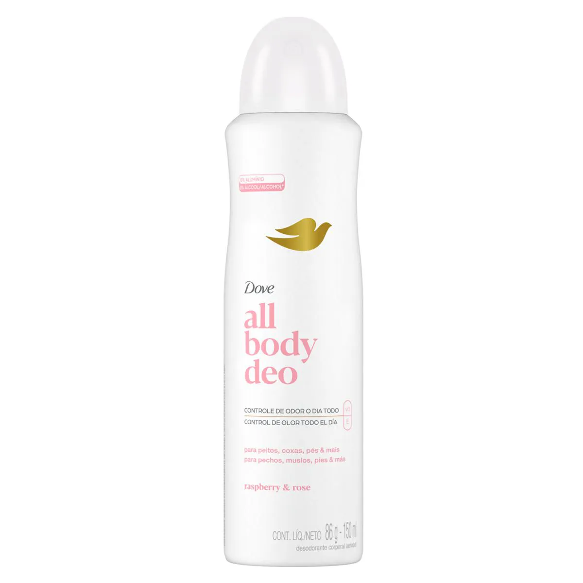 Desodorante Corporal Aerossol Dove All Body Deo Raspberry & Rose 150ml