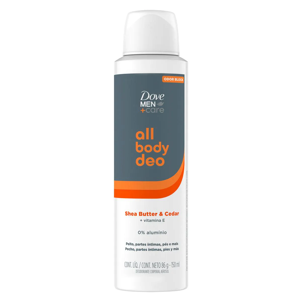 Desodorante Corporal Aerossol Dove Men+Care All Body Deo Shea Butter & Cedar Masculino 150ml