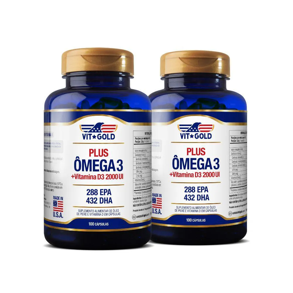 OMEGA 3 (FISH OIL) 2400MG COM VIT.D3 2000UI KIT2X 100 CAPS.