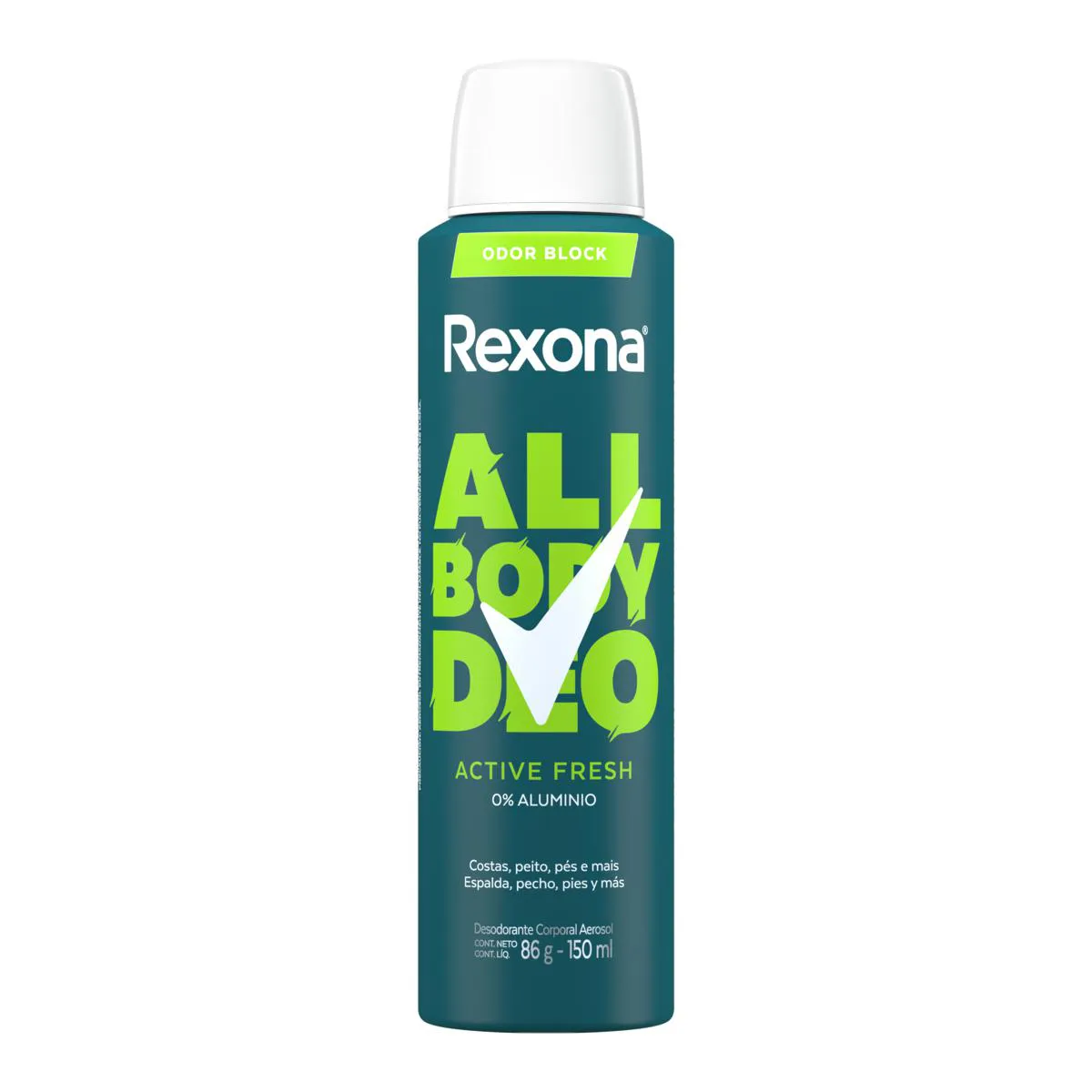 Desodorante Corporal Aerossol Rexona All Body Deo Active Fresh 150ml