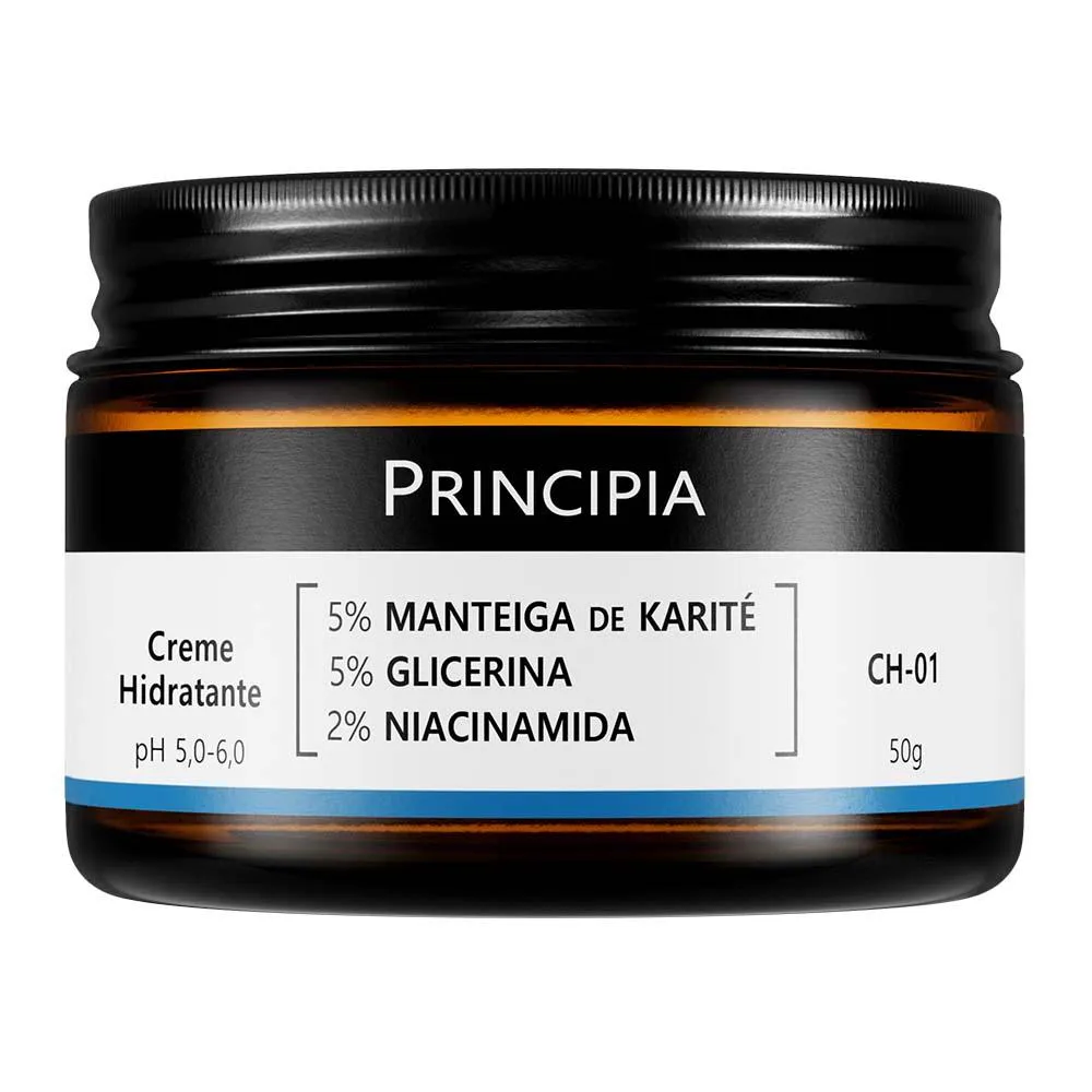 
PRINCIPIA Creme Hidratante Facial 5% Manteiga de Karité + 5% Glicerina + 2% Niacinamida CH-01 com 50g