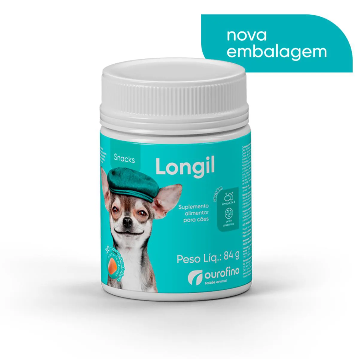 SUPLEMENTO ALIMENTAR LONGIL SNACKS 30 TS MASTIGáVEIS PARA CãES