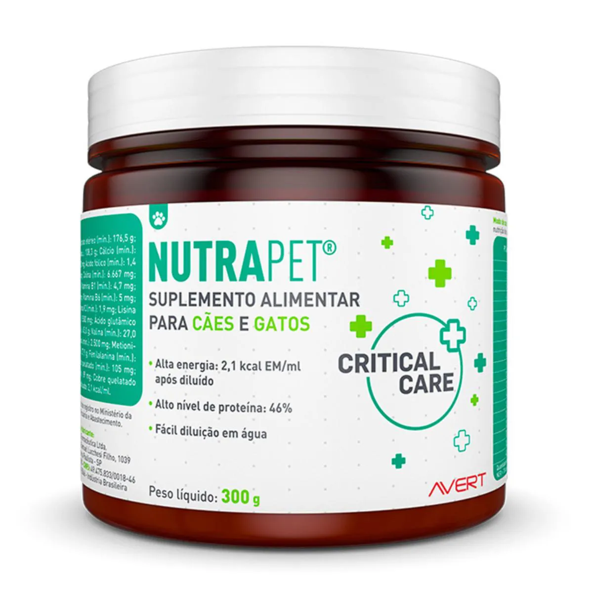 SUPLEMENTO ALIMENTAR NUTRAPET EM Pó 300GR PARA CãES E GATOS