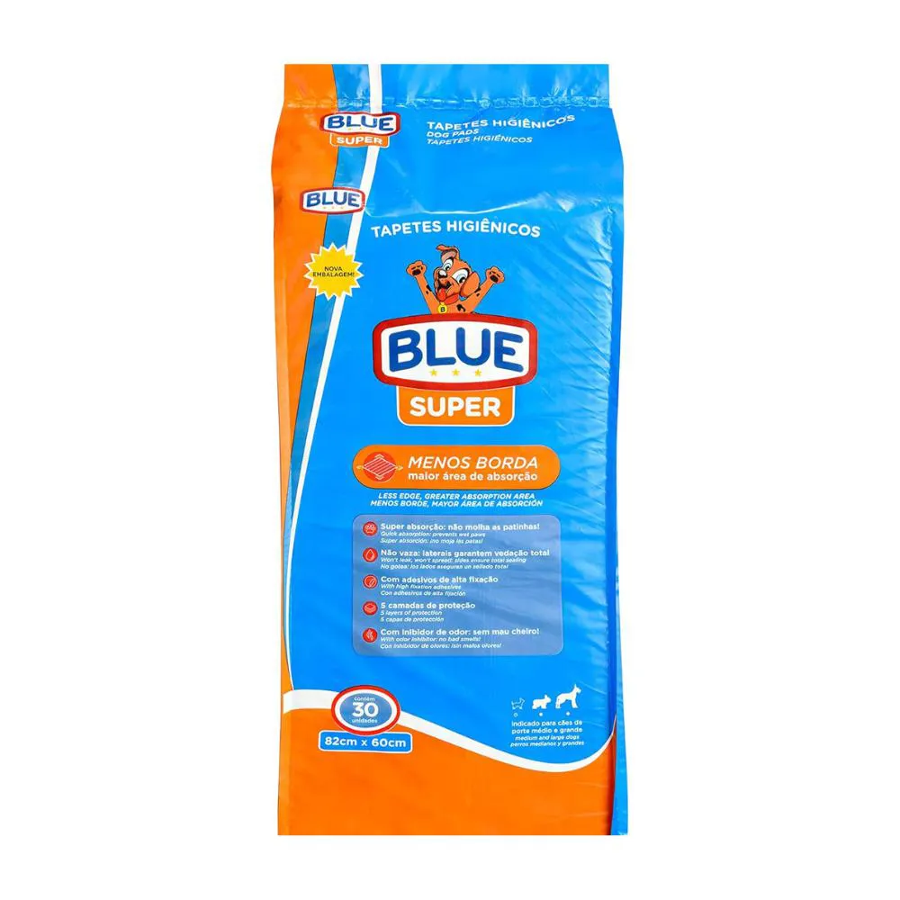 TAPETE HIGIêNICO BLUE SUPER C/30 - 82CM X 60CM