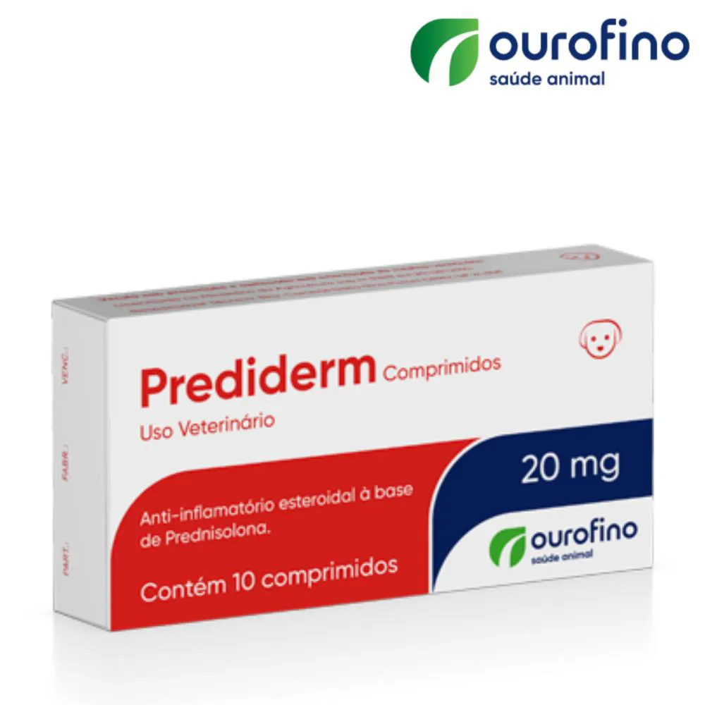 ANTI-INFLAMATORIO PREDIDERM OUROFINO PARA CãES COM 10 COMPRIMIDOS 20MG