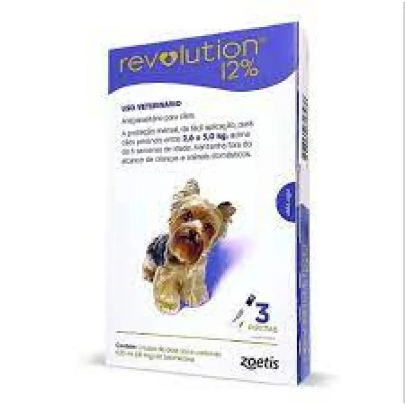 REVOLUTION 12% CãES ENTRE   2,5 A 5KG - 0,25ML - 3 PIP ROXO