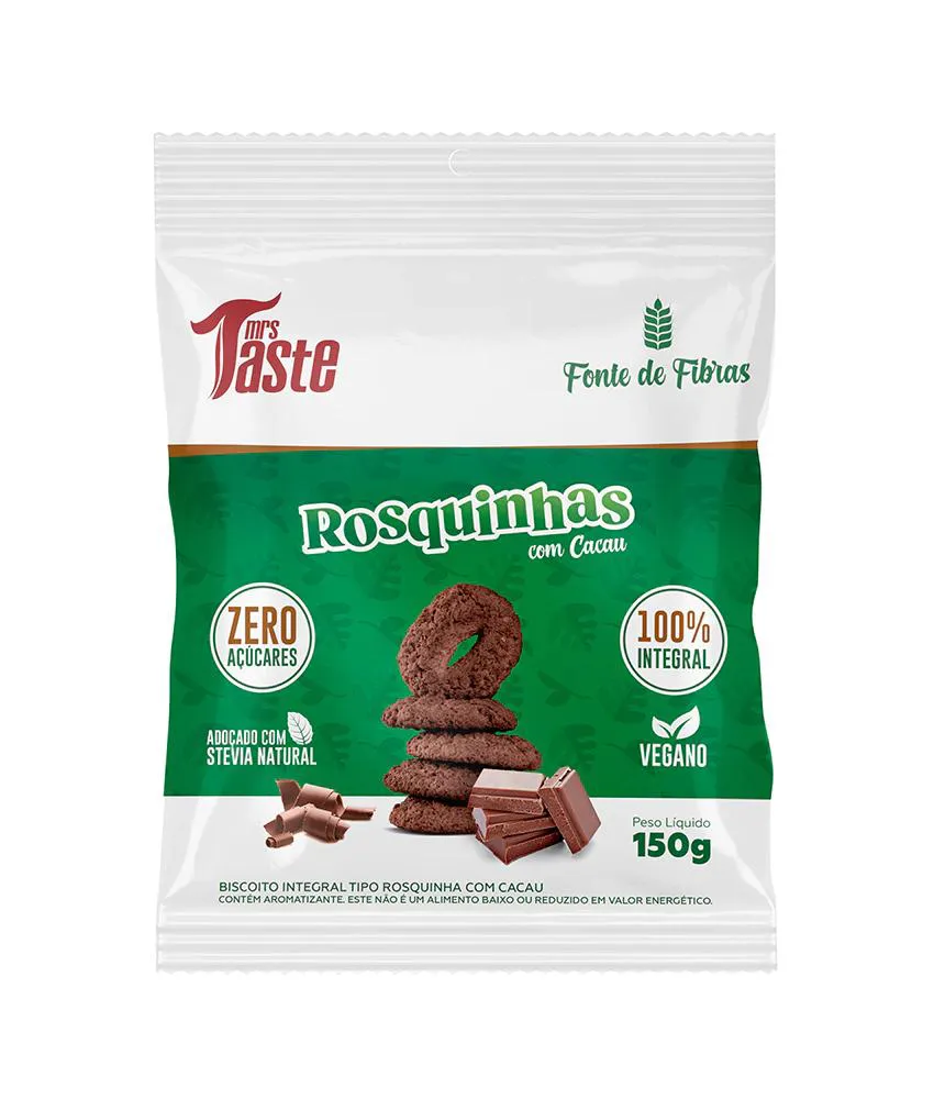 ROSQUINHAS INTEGRAL DE CACAU ZERO 60G MRS TASTE