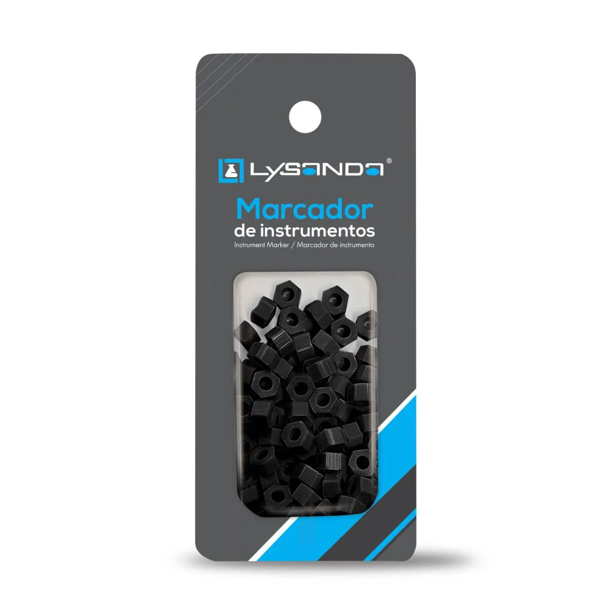 MARCADOR DE INSTRUMENTOS CIRúRGICOS SEXTAVADO SILICONE CORES Preto