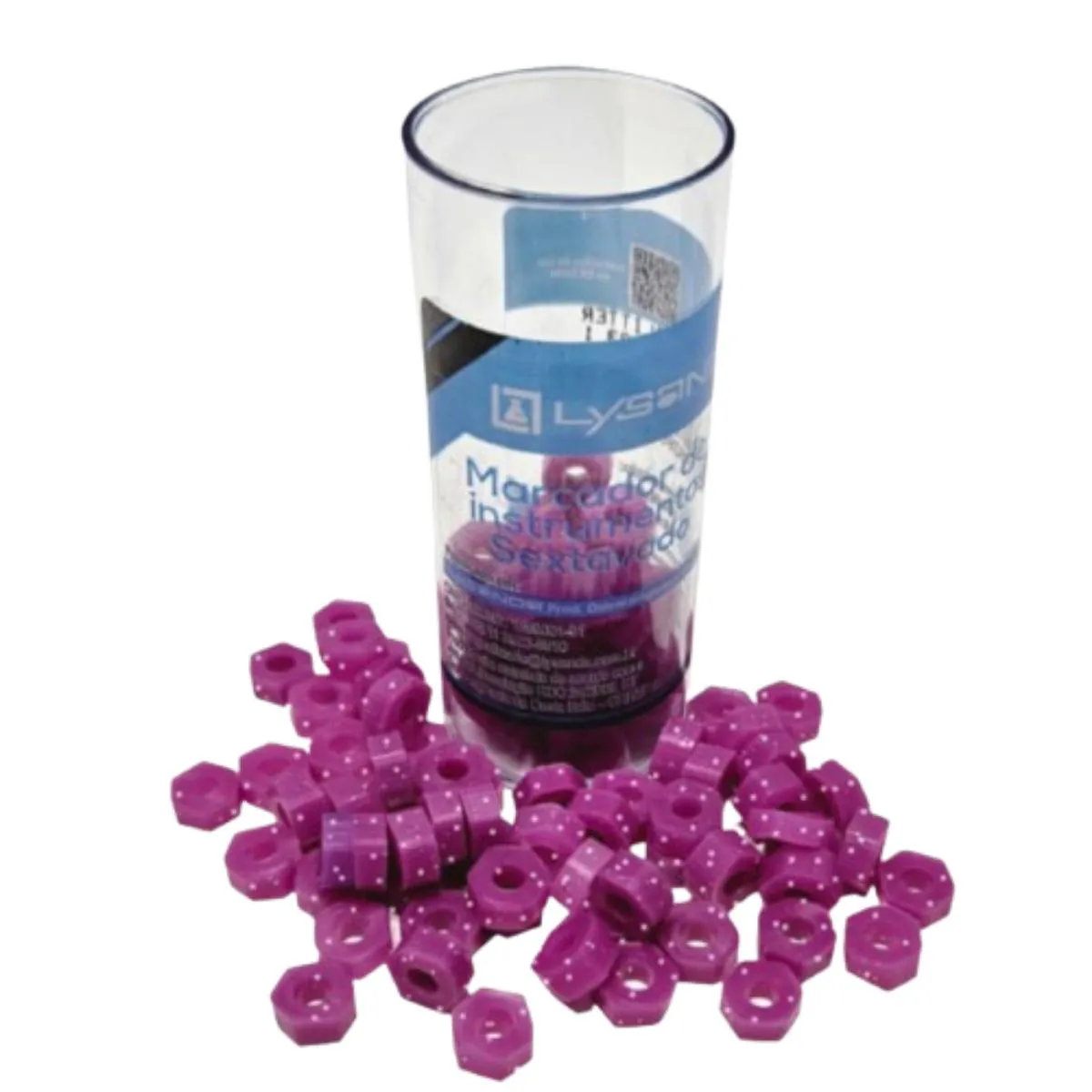 MARCADOR DE INSTRUMENTOS CIRúRGICOS SEXTAVADO SILICONE CORES Roxo