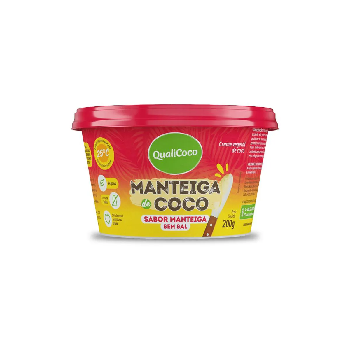 Manteiga de Coco Qualicoco 200g Sabor Manteiga Sem Sal
