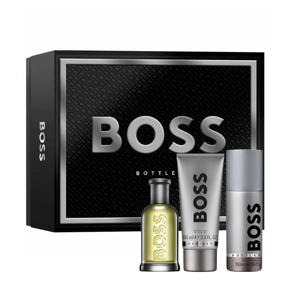 KIT HUGO BOSS BOTTLED EDT MASCULINO 100ML - SG 100ML - DESO 150ML