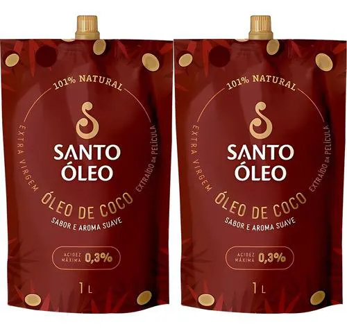 Óleo De Coco Extrato De Película 2 X 1l Santo Óleo