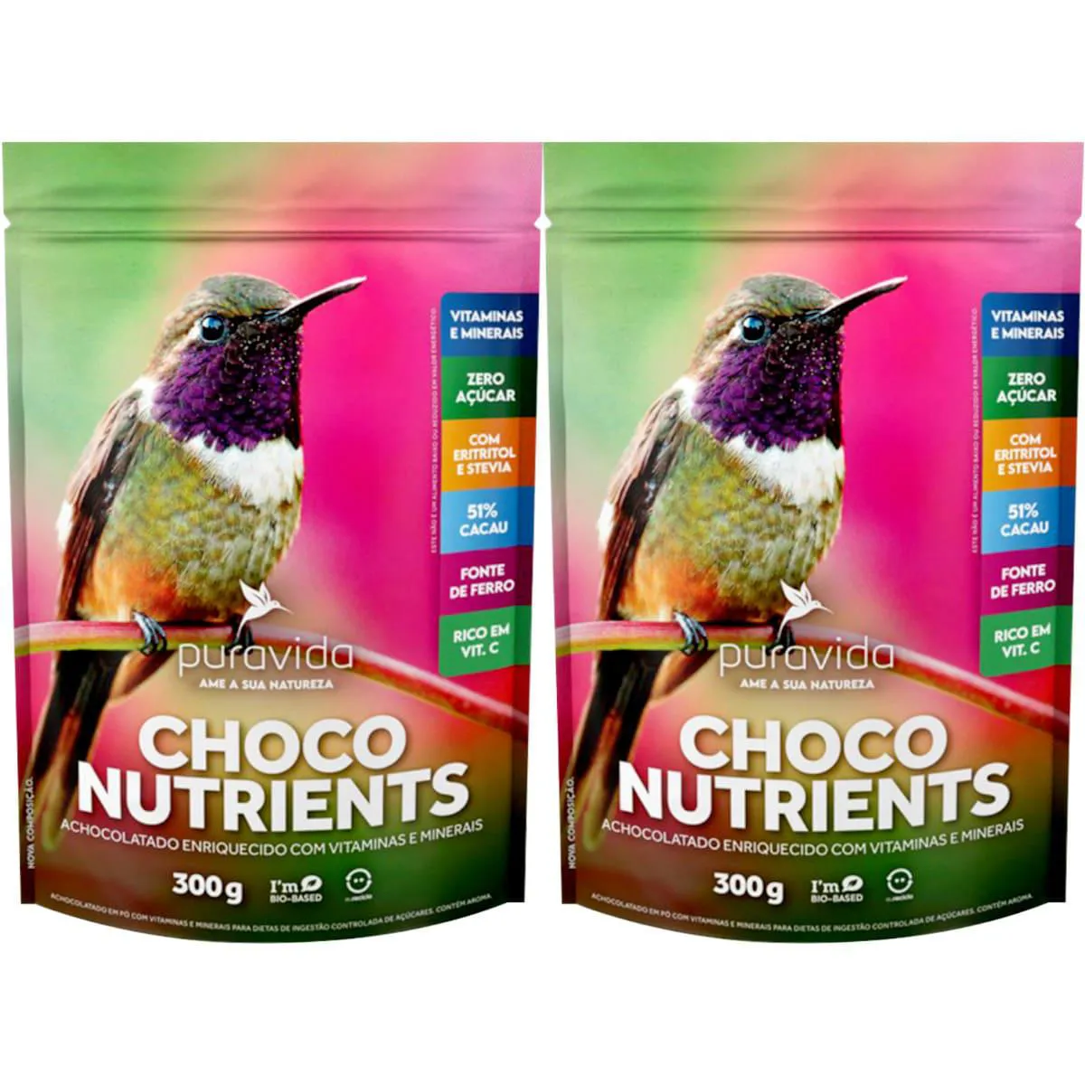 Choco Nutrients Achocolatado em Pó 2 X 300g Puravida