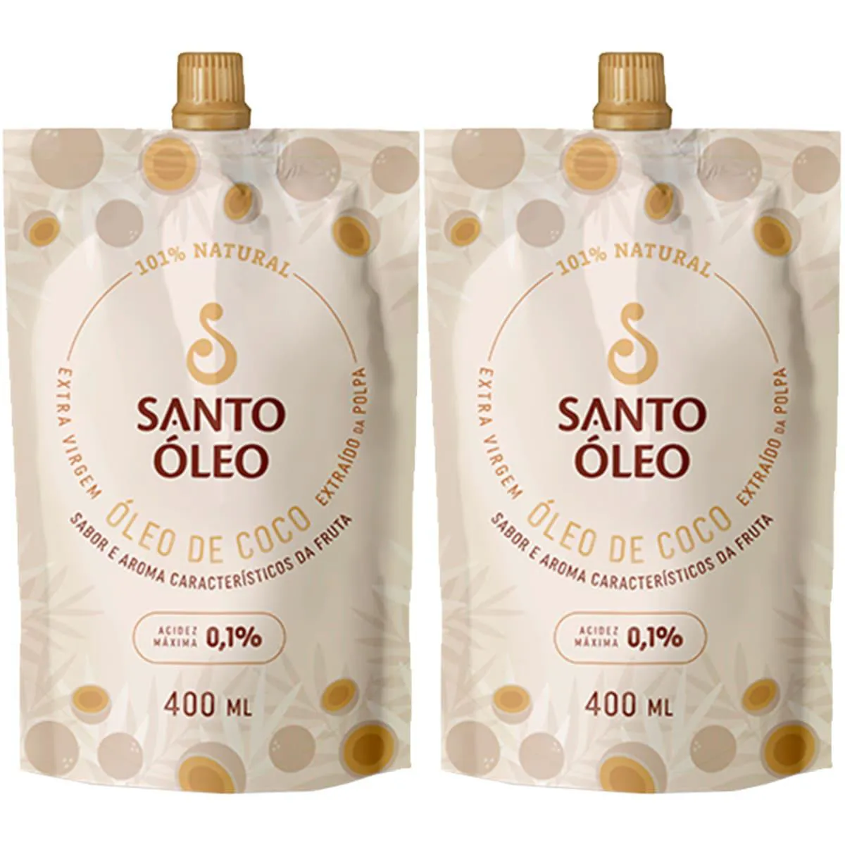 Óleo de Coco Extravirgem Polpa 2 X 400ml Santo Óleo
