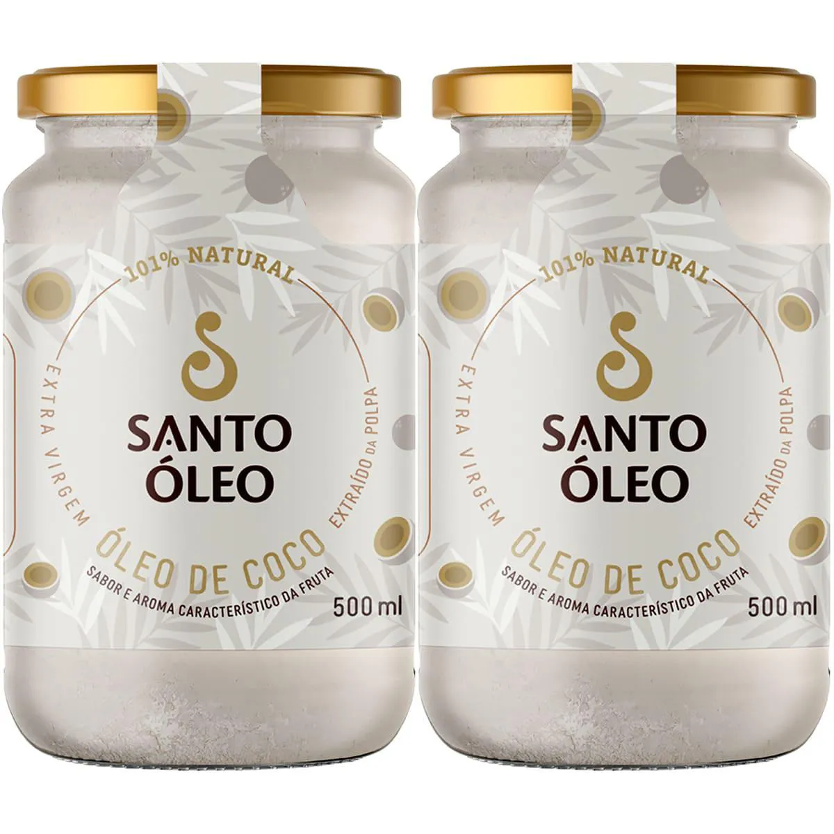 Óleo de Coco Extravirgem Polpa 2 X 500ml Santo Óleo