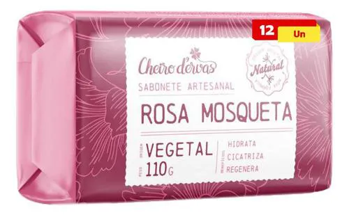 Sabonete De Rosa Mosqueta 12 X 110g Cheiro De Ervas