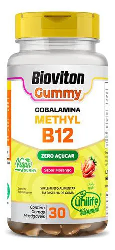 Cobalamina Methyl Vitamina B12 30 Gomas Unilife