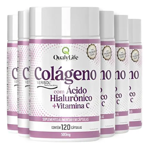 Colágeno Verisol Ácido Hialurônico 6x 120 Cápsulas Qualylife